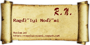 Ragályi Noémi névjegykártya